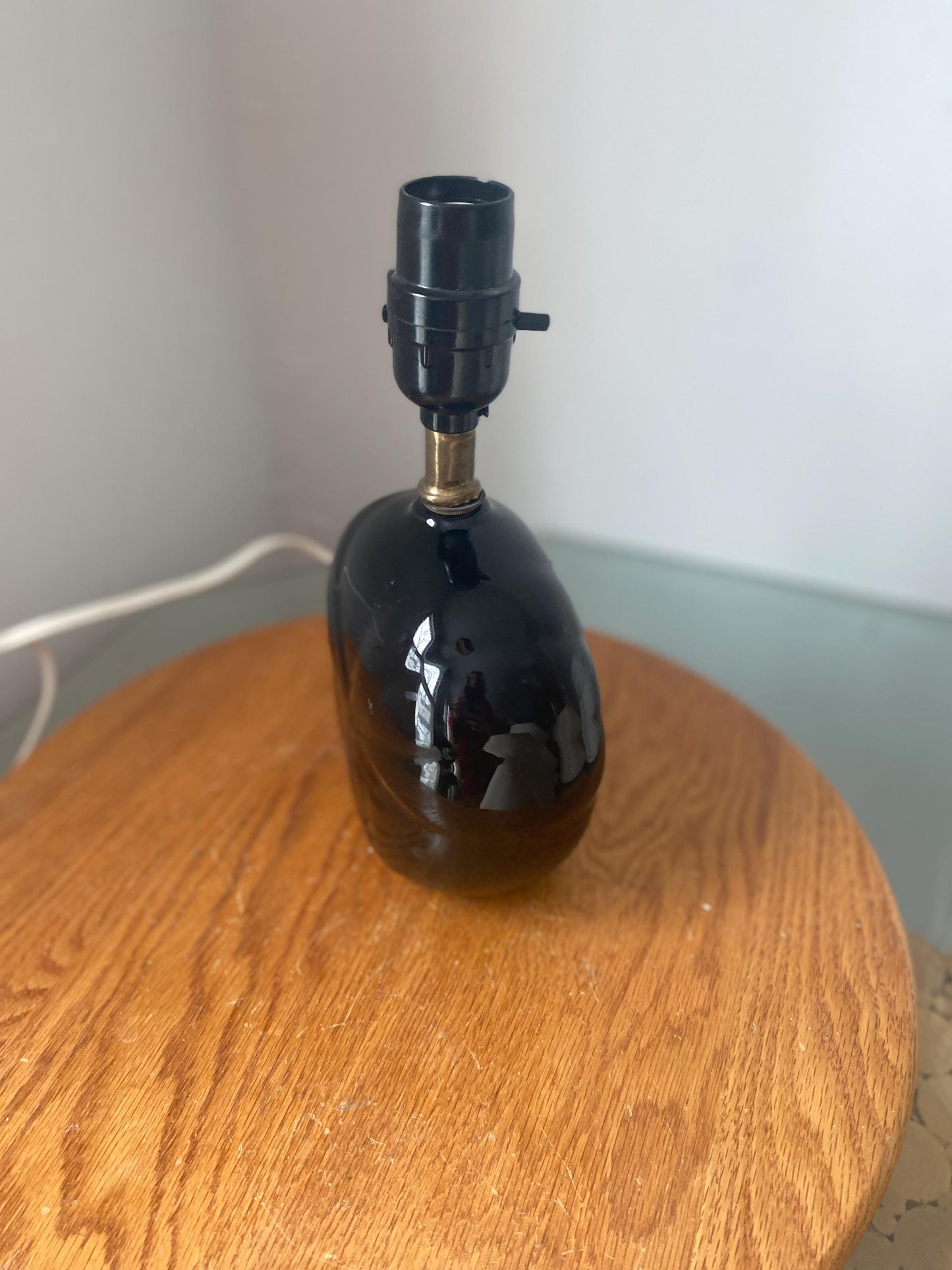 Small Retro Art Deco Inspired Black Ceramic Table Lamps No Shade