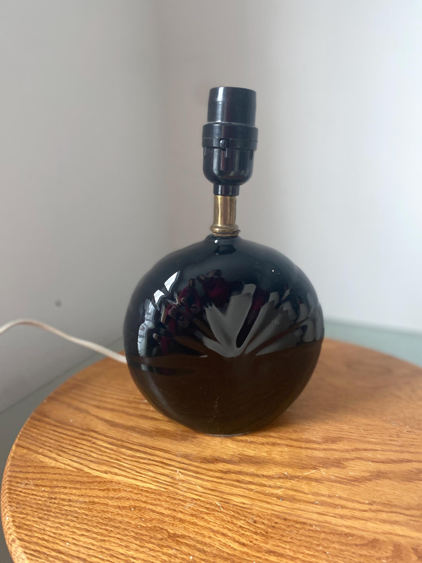 Small Retro Art Deco Inspired Black Ceramic Table Lamps No Shade