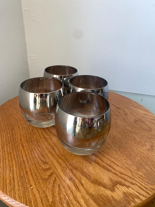 Set of 4 MCM Roly Poly Mercury Fade Glasses