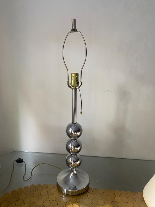 Tall MCM Stacked Chrome Ball Lamp No Shade