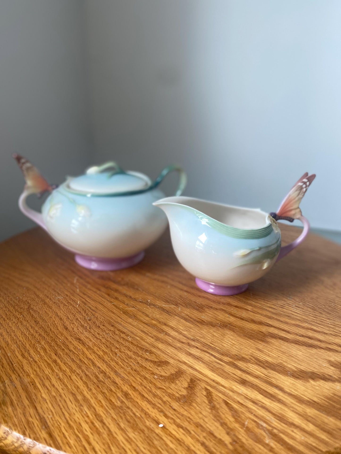 Franz Porcelain, Franz Butterfly, Papillon, Franz Milk Jug and Sugar Bowl, Butterfly Sugar Bowl, Jen Woo, Butterfly Milk Jug