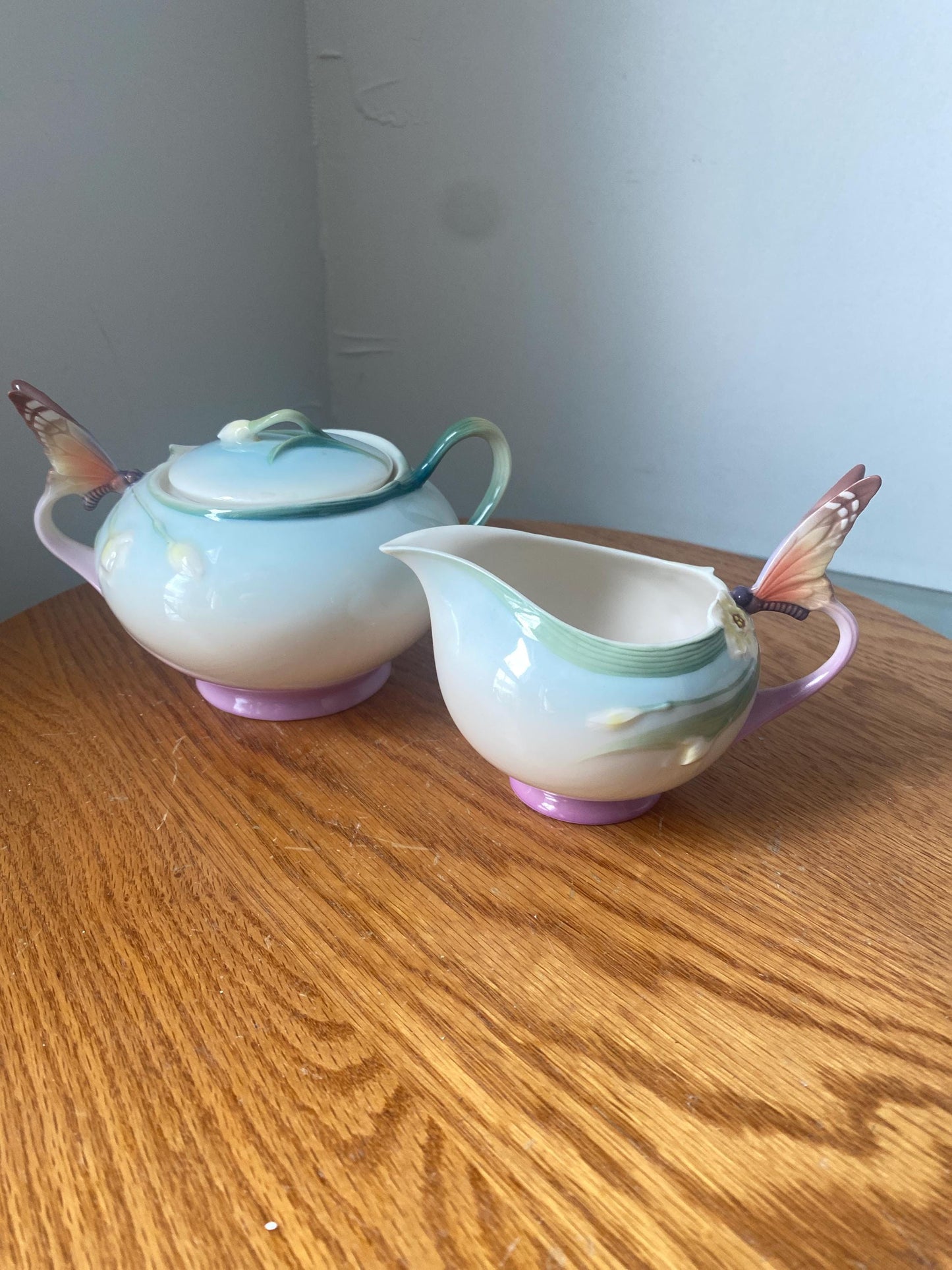 Franz Porcelain, Franz Butterfly, Papillon, Franz Milk Jug and Sugar Bowl, Butterfly Sugar Bowl, Jen Woo, Butterfly Milk Jug