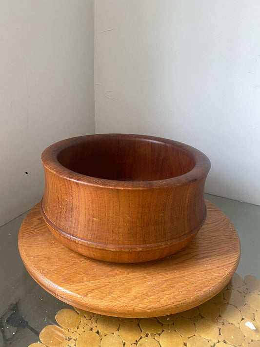 Vintage Danish Richard Nissen Denmark Staved Large Teak Wood Salad Bowl