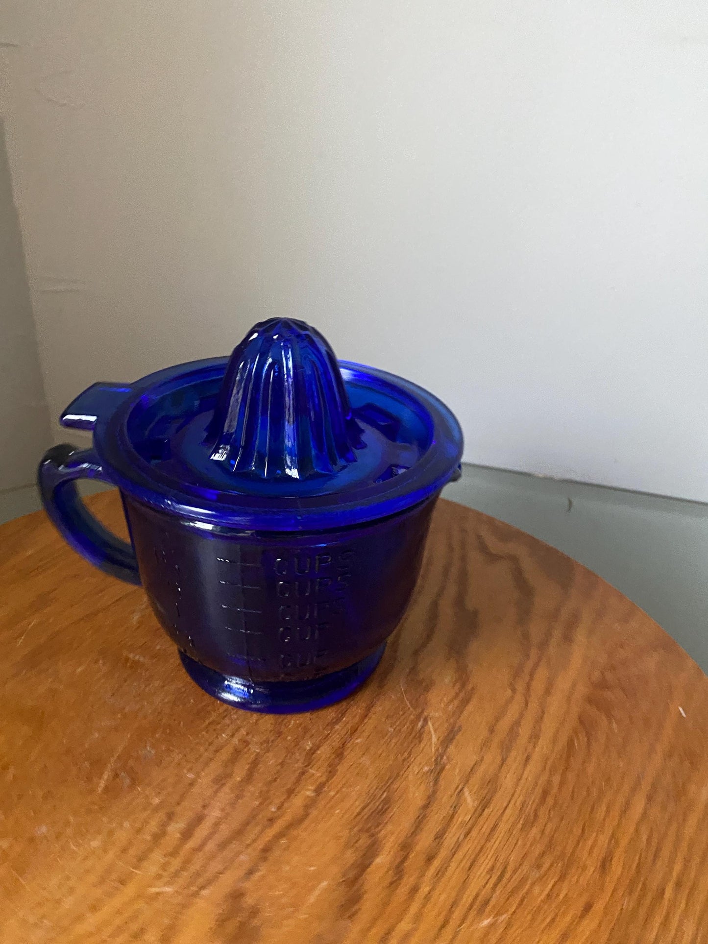 Vintage Cobalt Blue Hazel Atlas 2 Cup Measuring Pitcher and Reamer