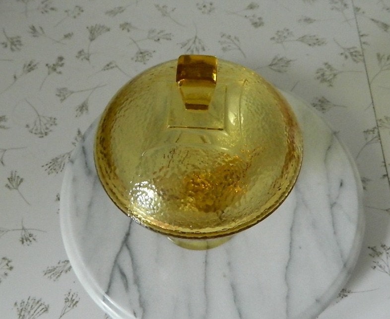 Vintage Yellow Lidded Dish