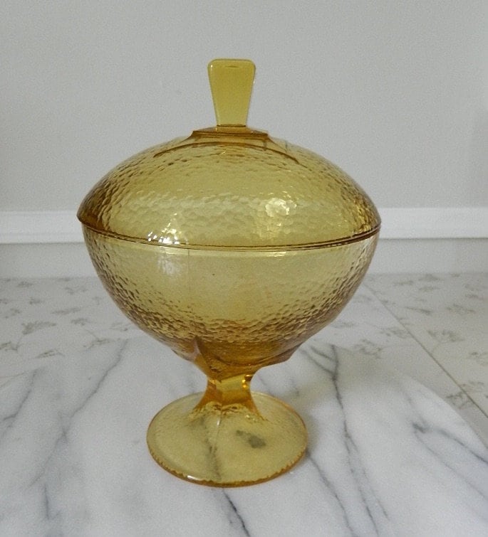 Vintage Yellow Lidded Dish