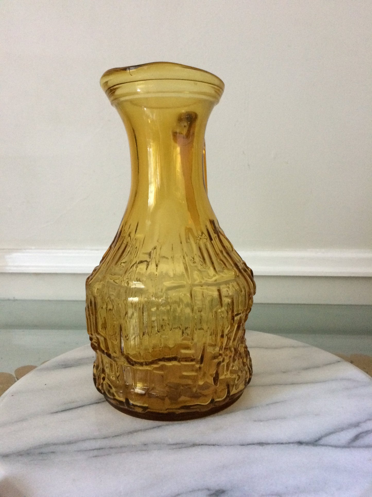 MCM Enesco Textured Yellow Italian Glass Jug Made in Italy