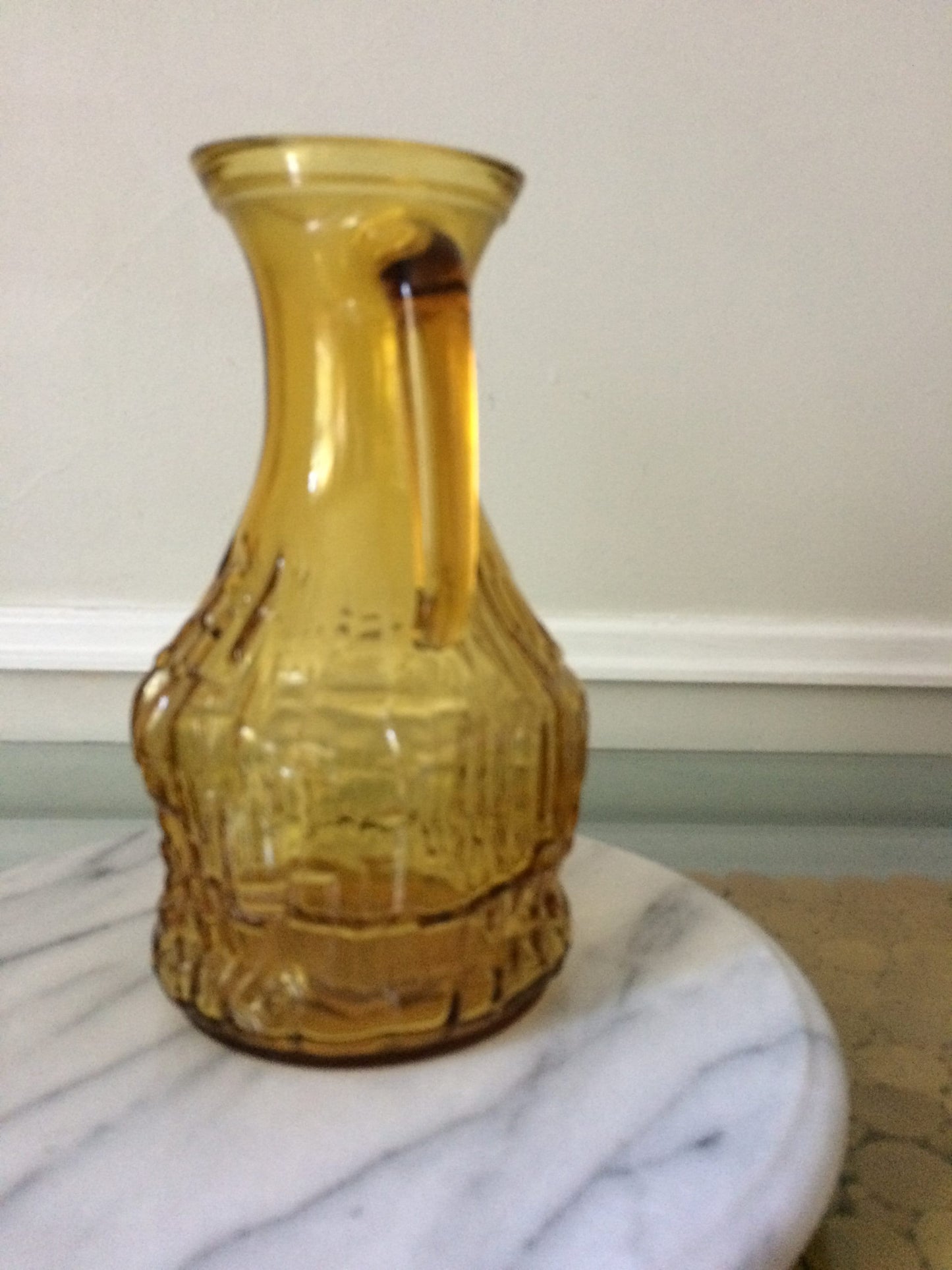 MCM Enesco Textured Yellow Italian Glass Jug Made in Italy