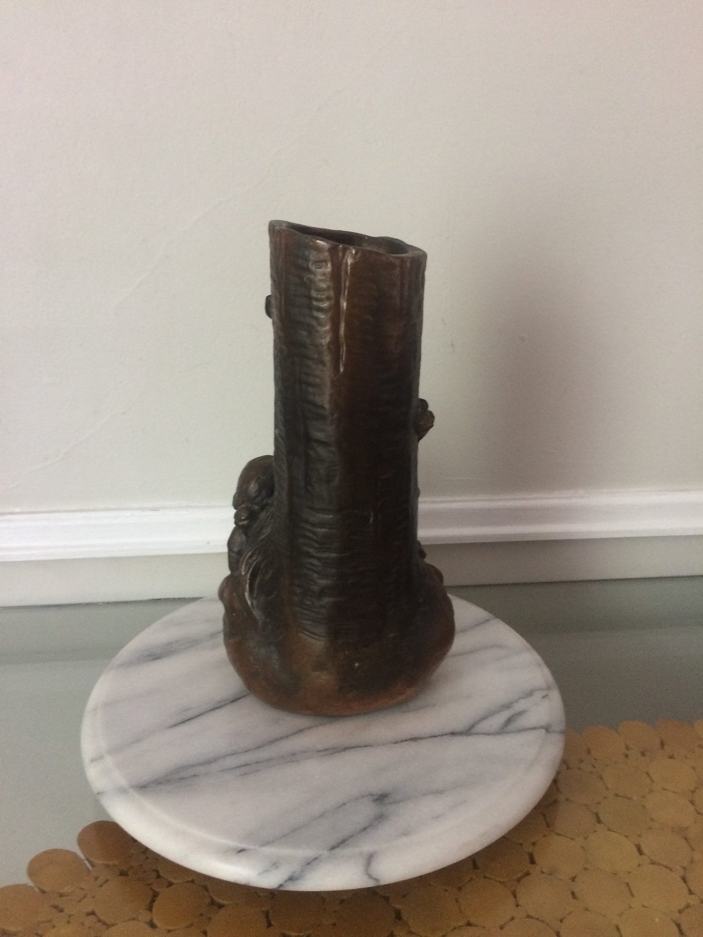 Antique Copper Dipped Plaster Vase