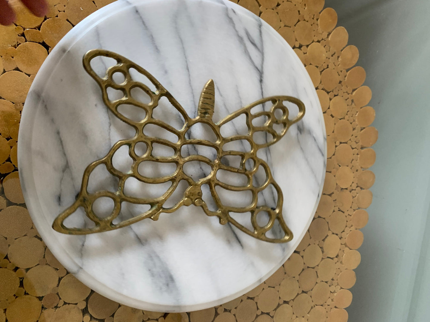 Large Vintage  Brass Butterfly Trivet