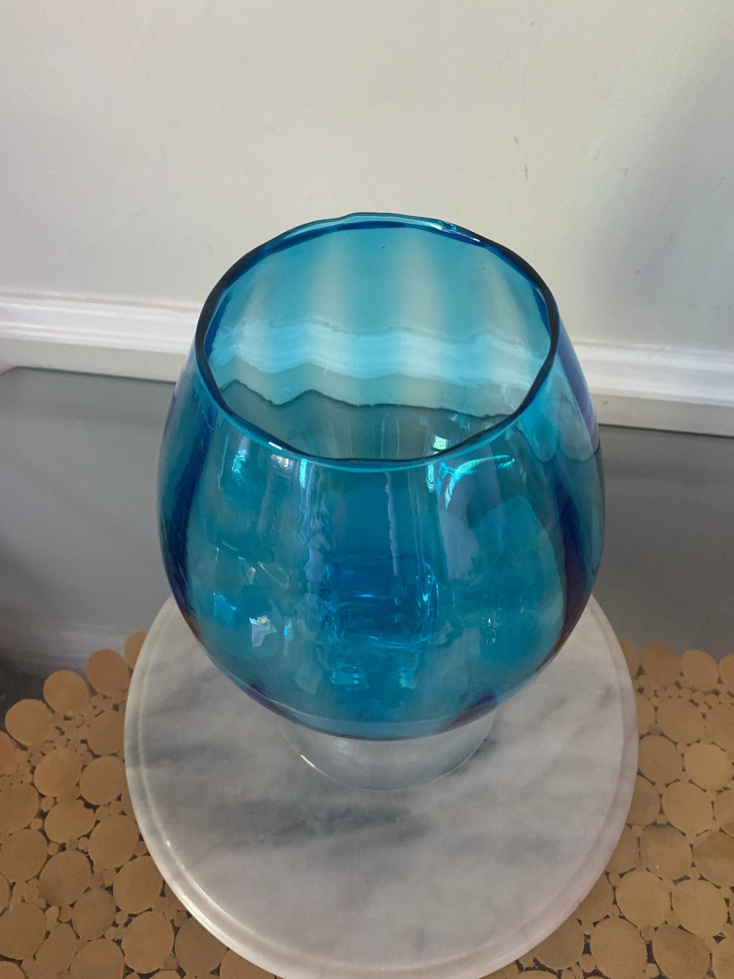 MCM Blue Footed Glass Vase