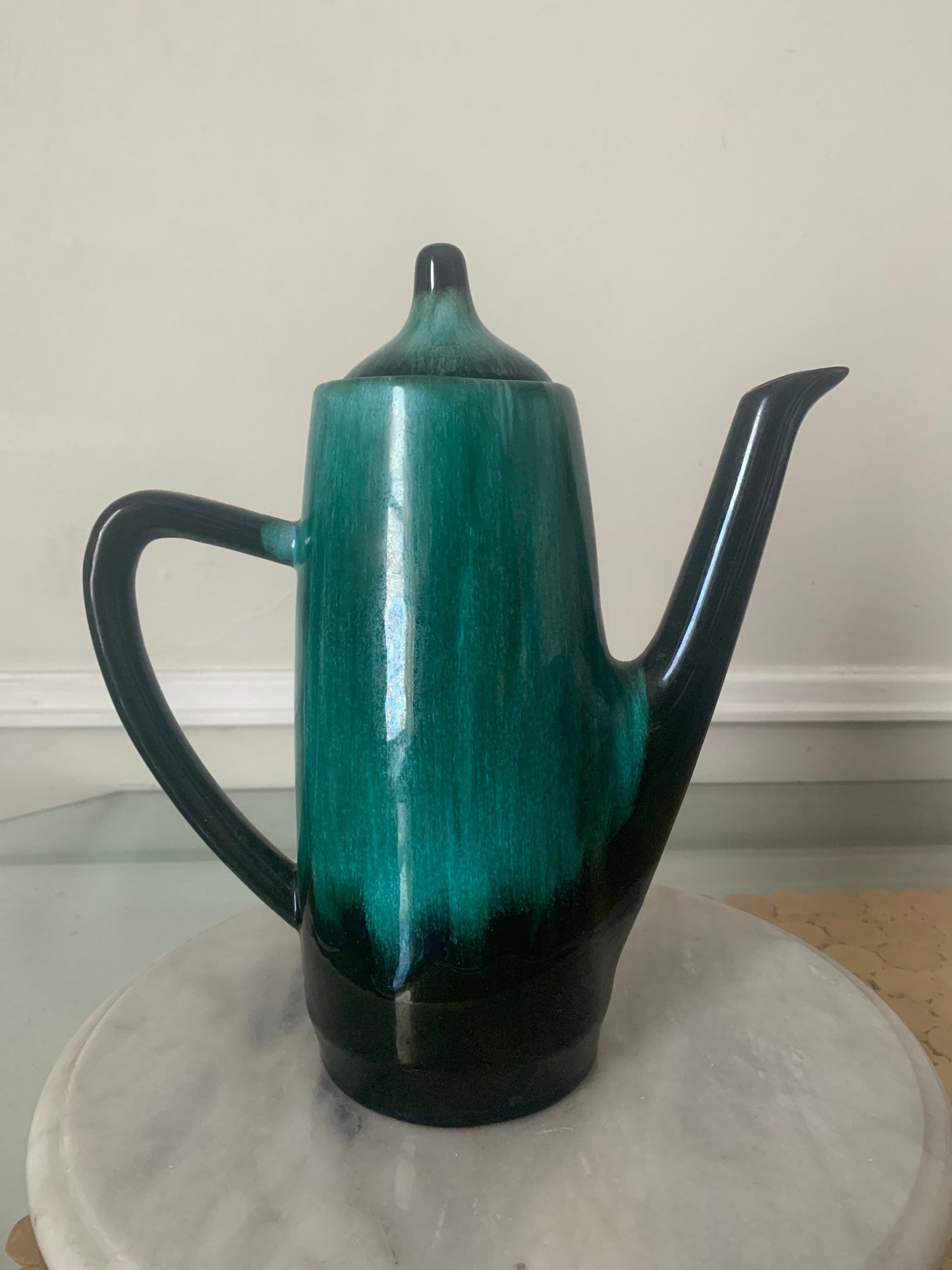 MCM Blue//Green Drip Glaze Coffee Pot