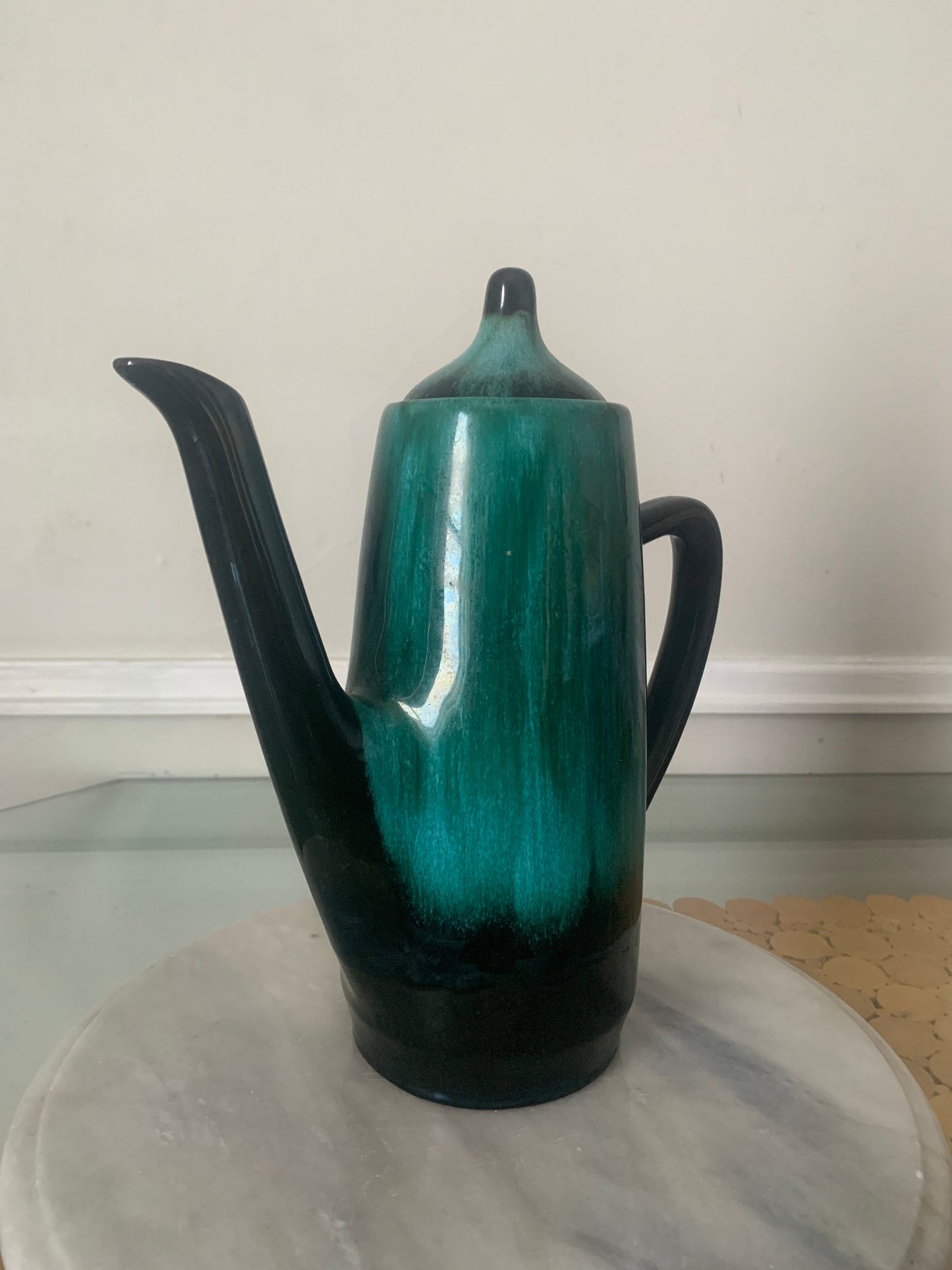 MCM Blue//Green Drip Glaze Coffee Pot