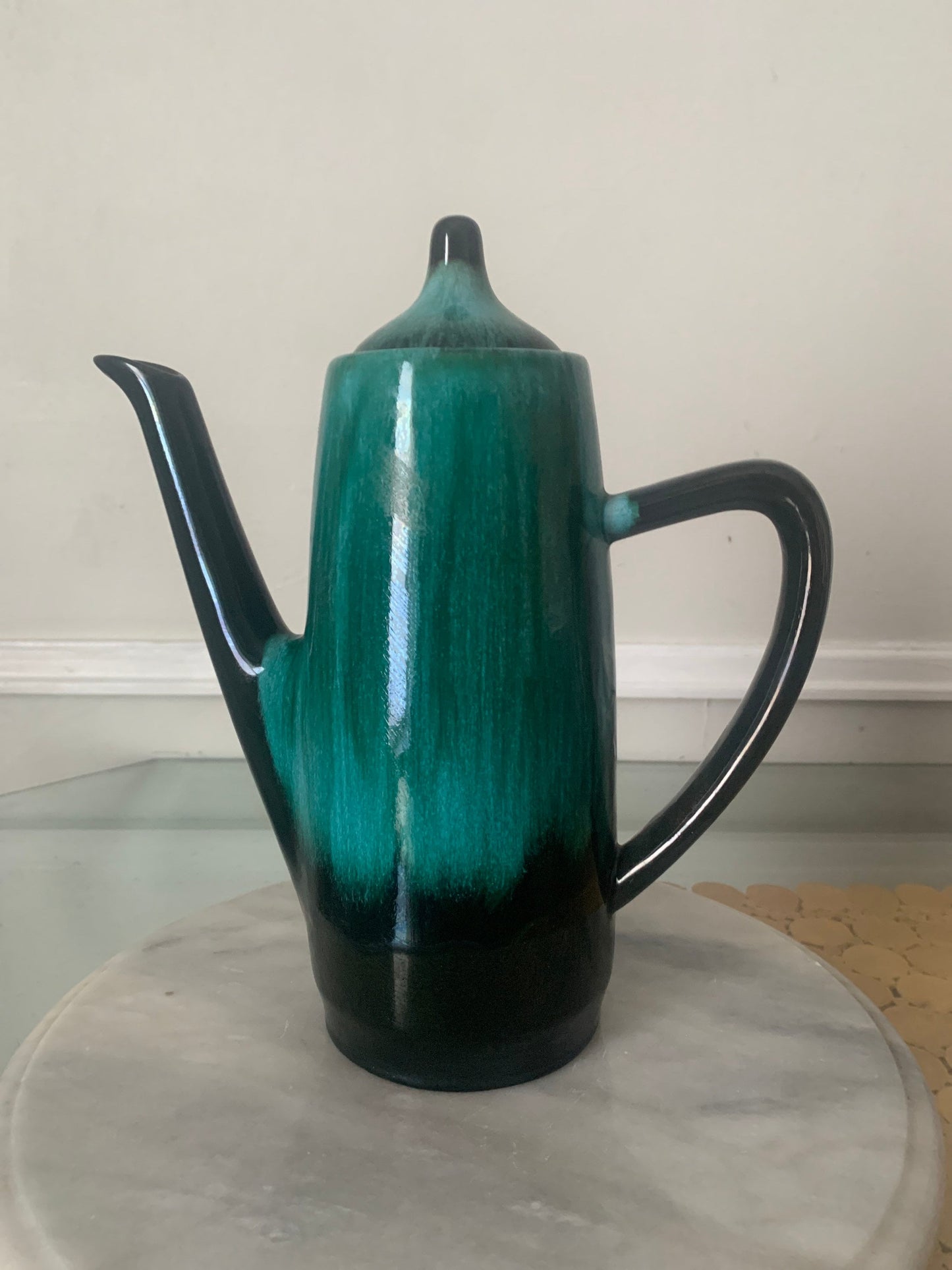 MCM Blue//Green Drip Glaze Coffee Pot