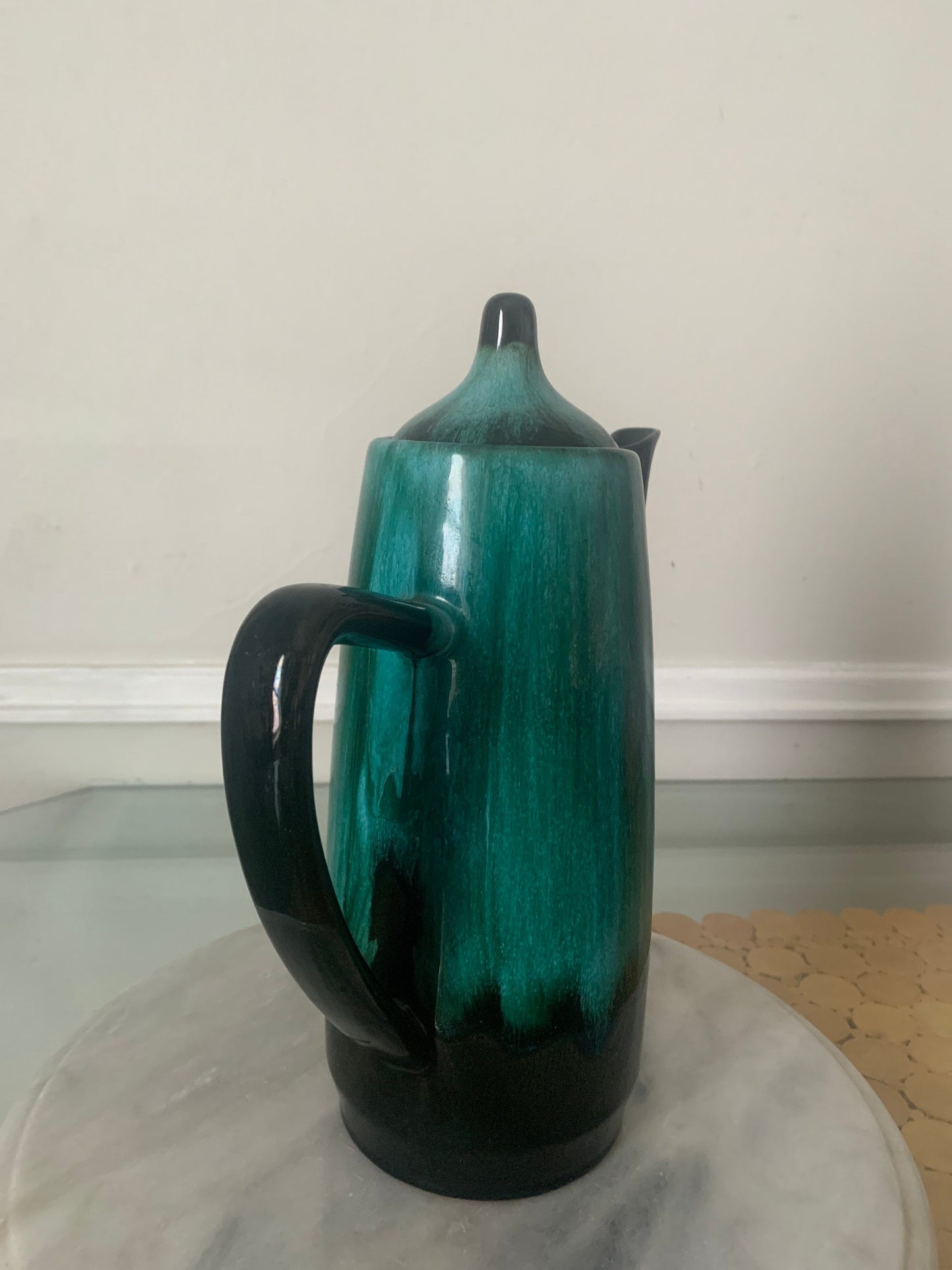 MCM Blue//Green Drip Glaze Coffee Pot