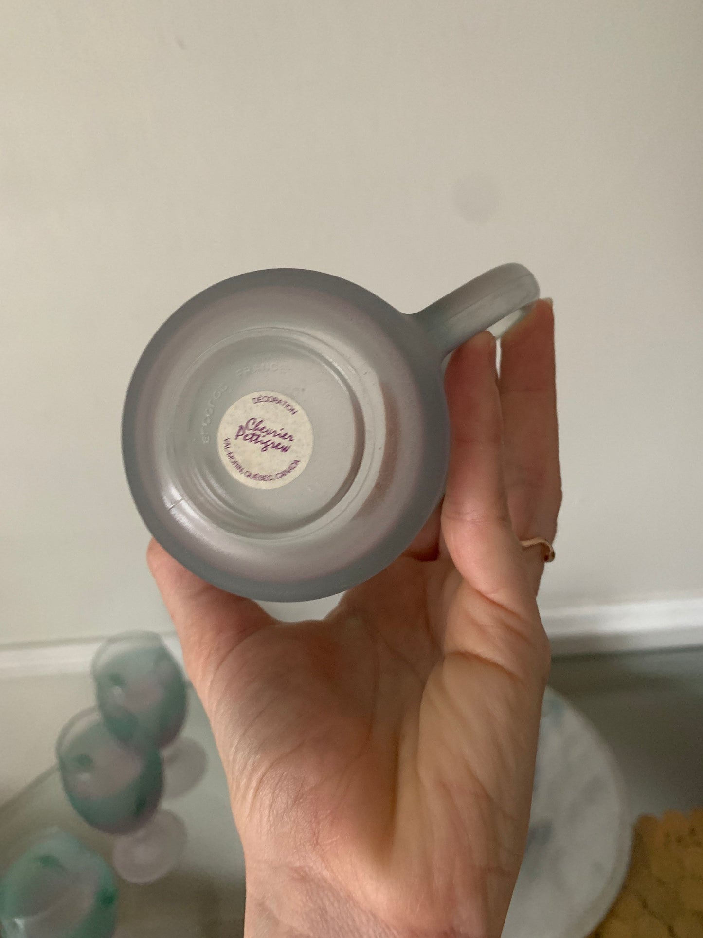 Set of 4 Frosted Chevrier Pettigrew Val -Morin  Quebec Glasses