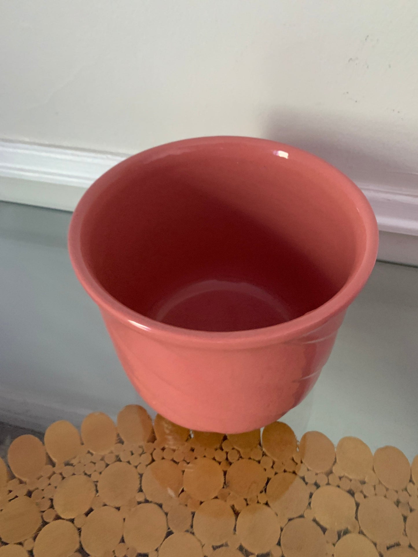 Retro Medium Deep Pink Ceramic Planter W Germany