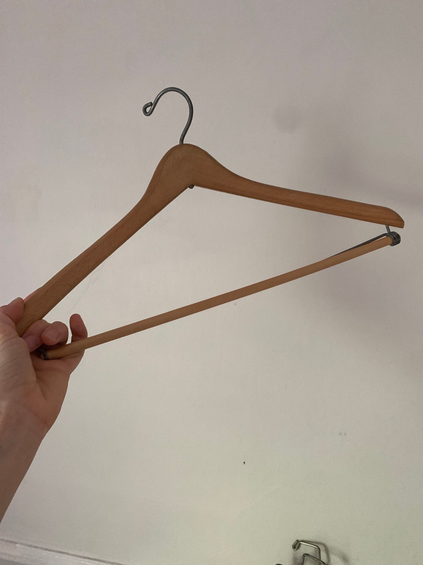 Set of 8 Vintage Hard Wishbone Wood Suit Hangers