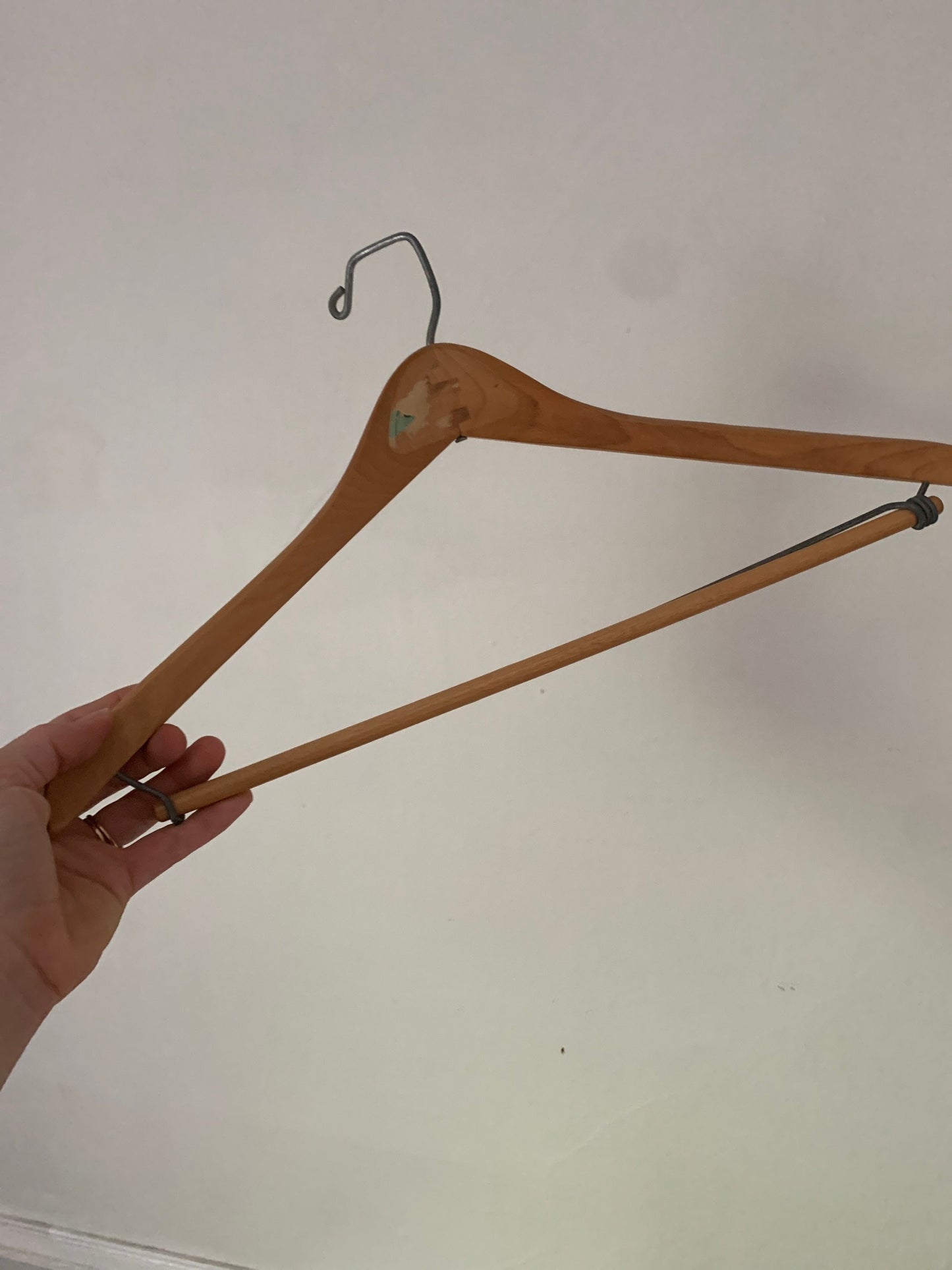 Set of 8 Vintage Hard Wishbone Wood Suit Hangers