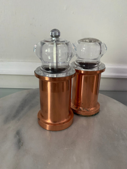 Vintage Genin Trudeau Copper Salt and Pepper Shakers