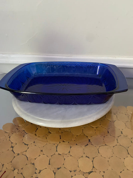 Vintage Cobalt Blue Avon Royal Sapphire Oven to Table Baker Casserole Dish Made in France