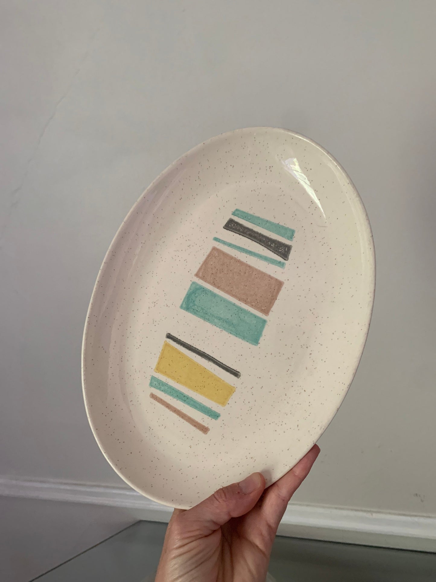 Vintage Vernon Ware Pastel Oval Platter Made in USA