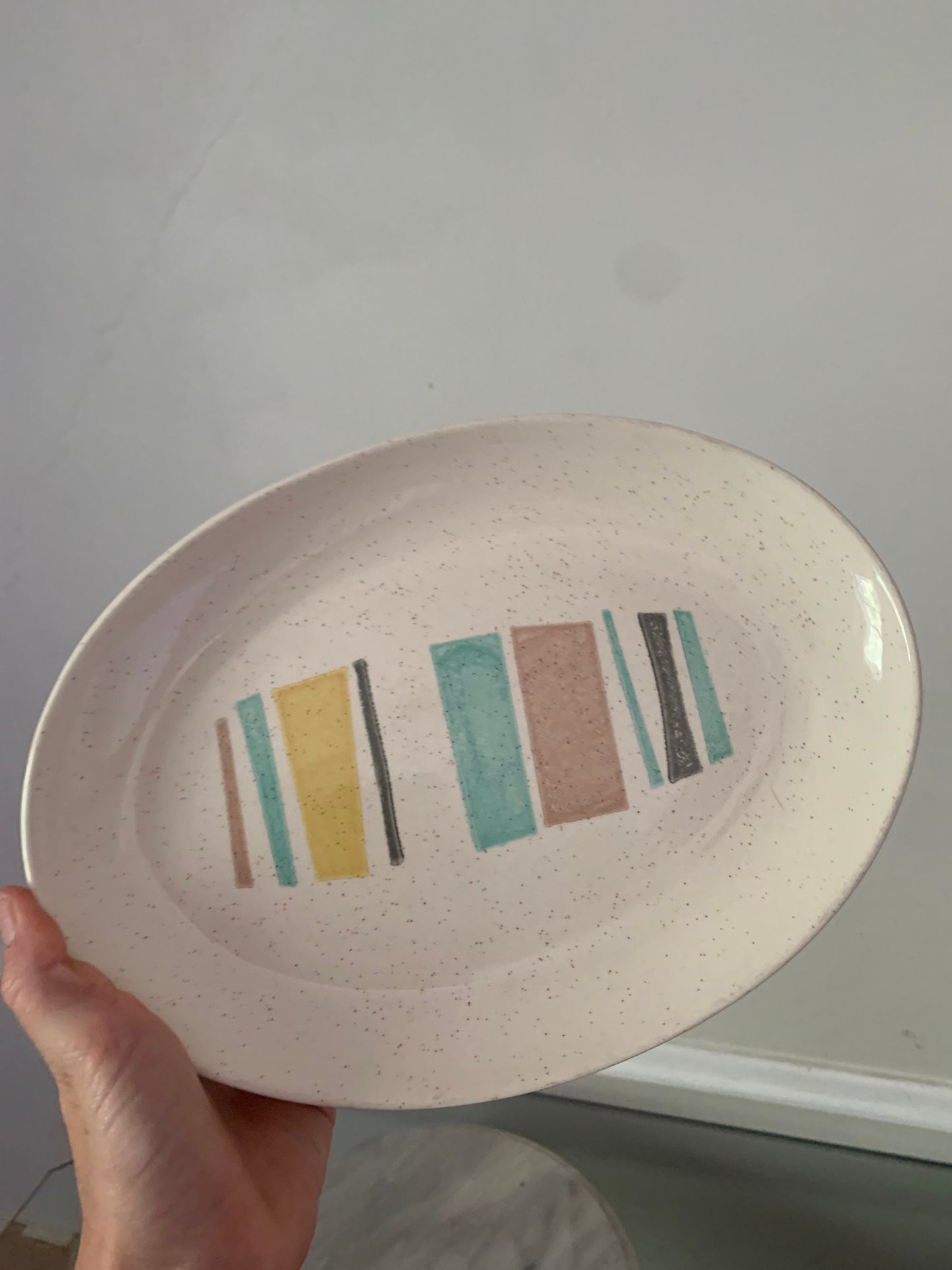 Vintage Vernon Ware Pastel Oval Platter Made in USA