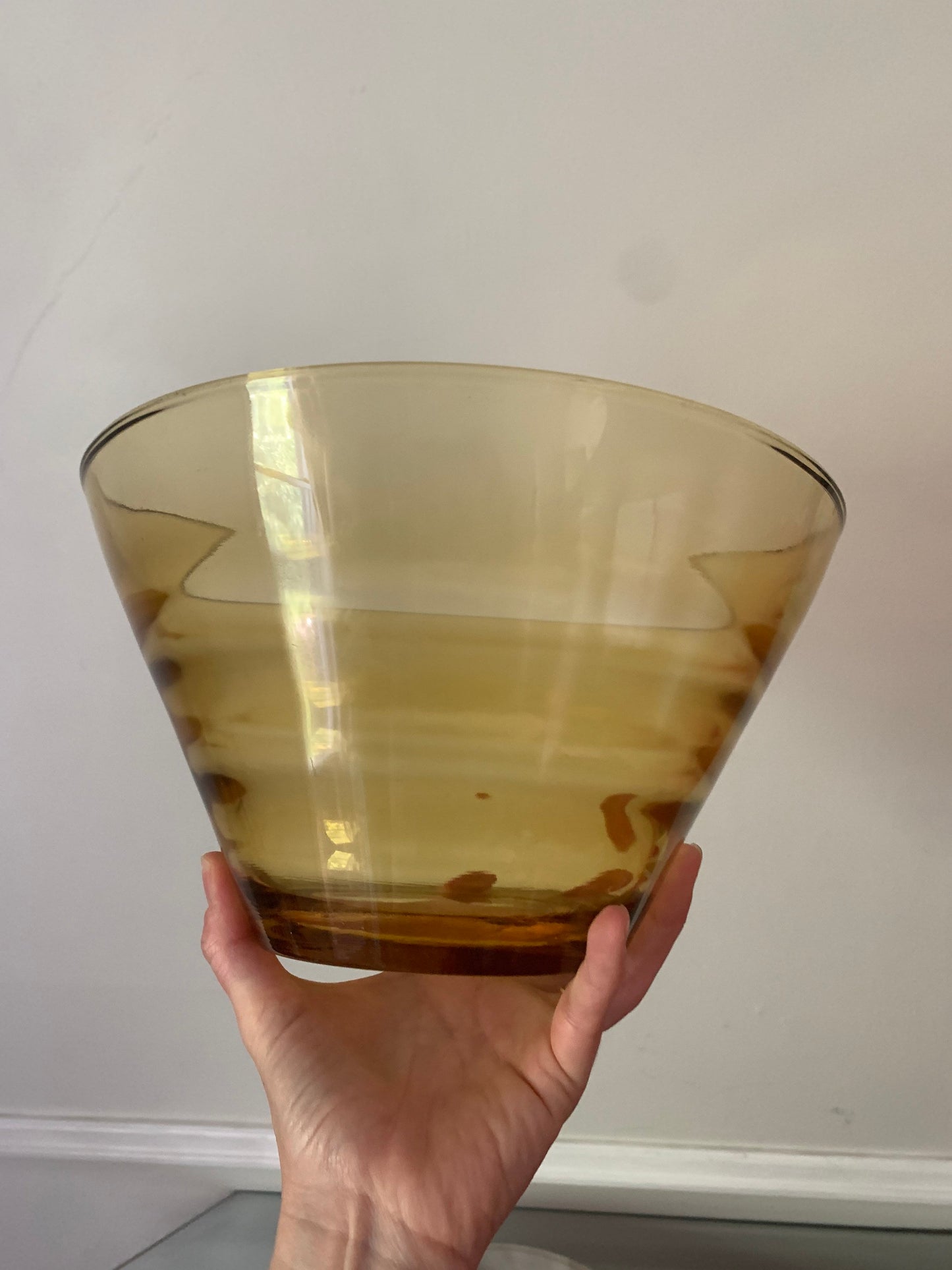 Retro Large Beehive Yellow Glass Bowl