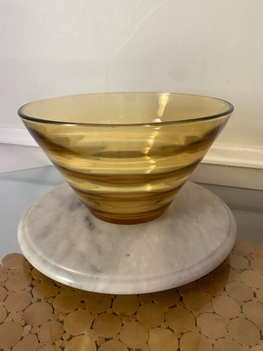 Retro Large Beehive Yellow Glass Bowl