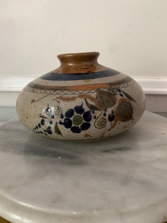 Beautiful Medium Vintage Hand Painted Round Vase