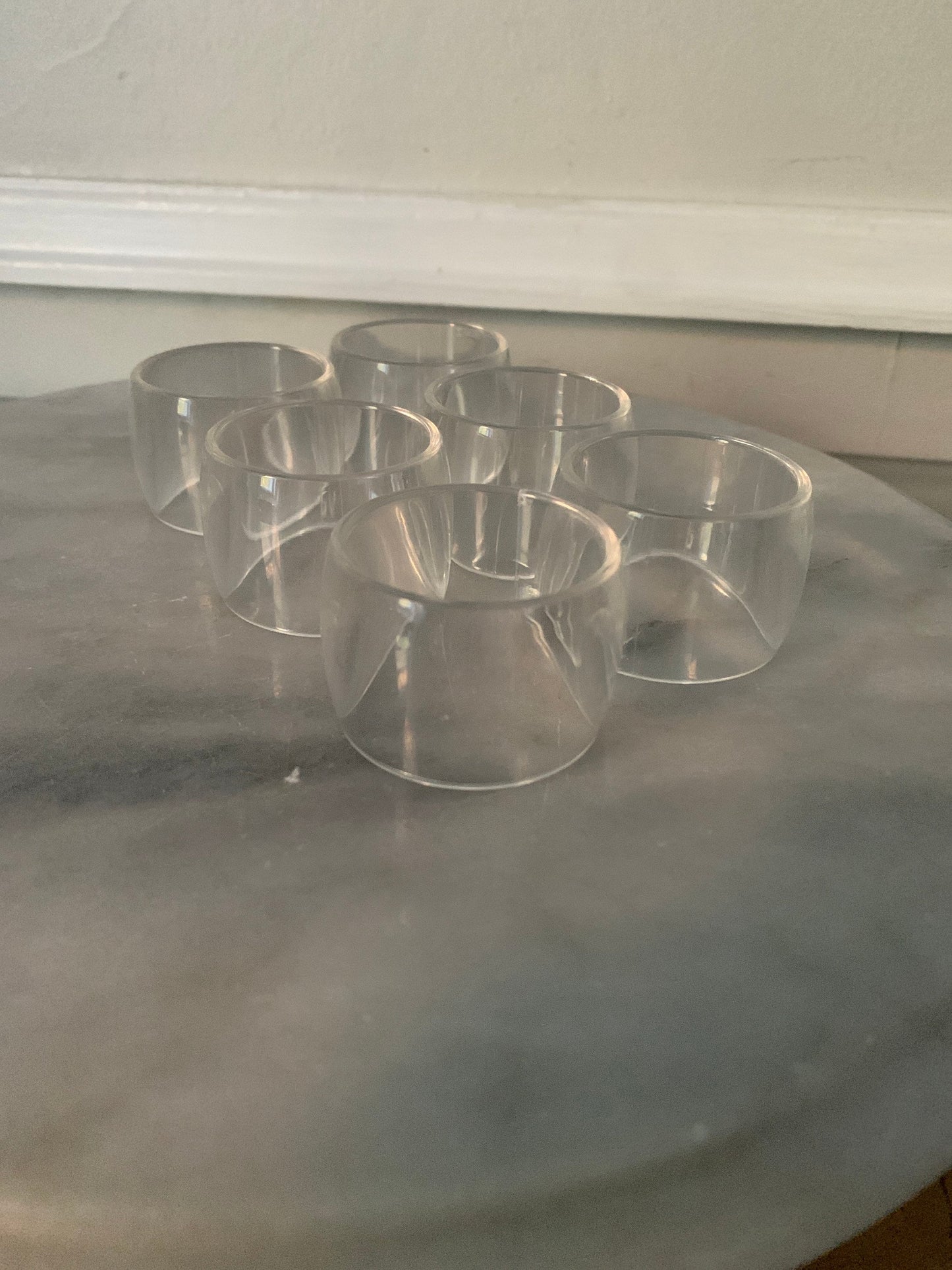 Vintage Set of 6 Clear Acrylic Napkin Holders Rings Made in Taiwan