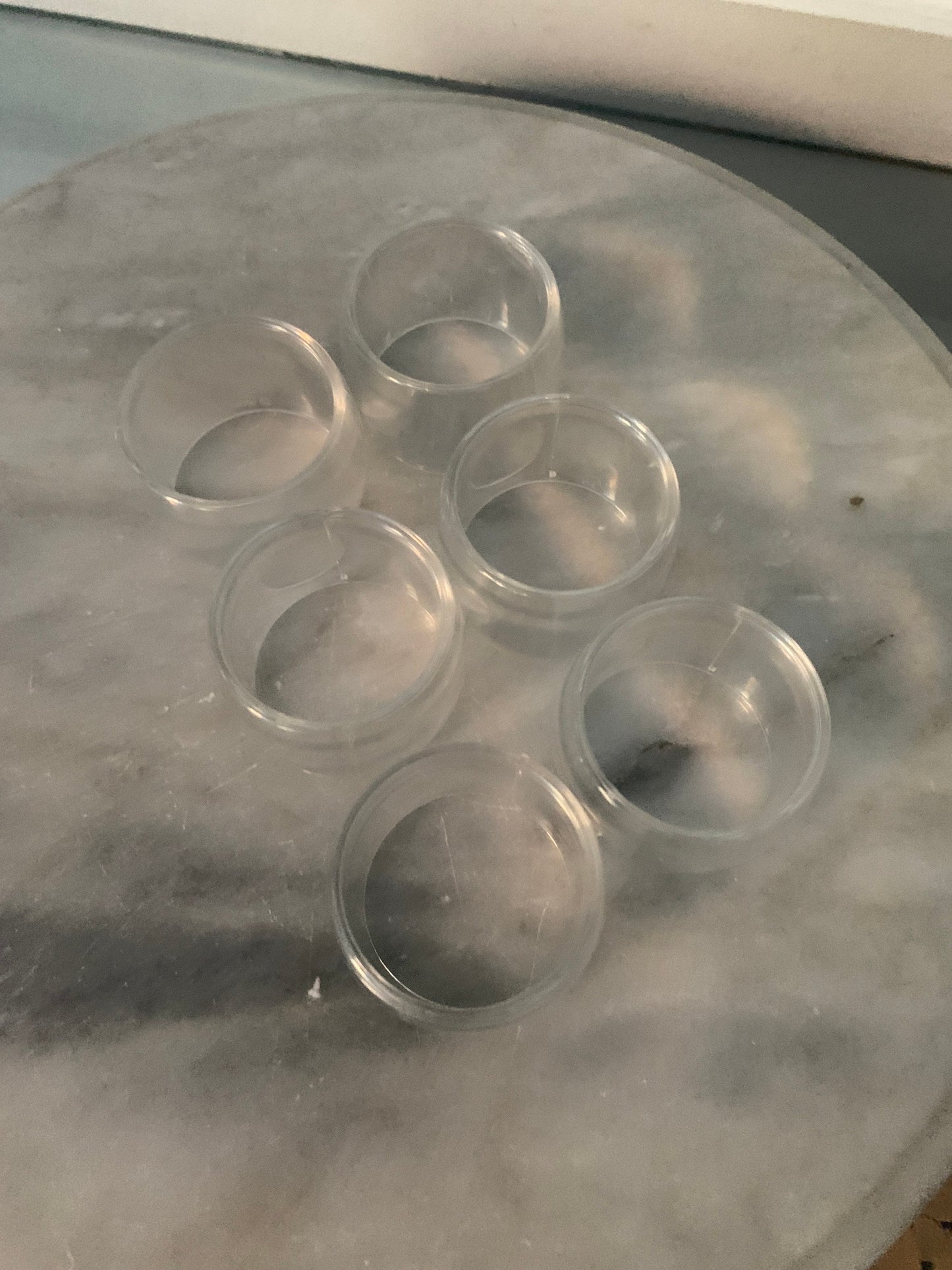 Vintage Set of 6 Clear Acrylic Napkin Holders Rings Made in Taiwan