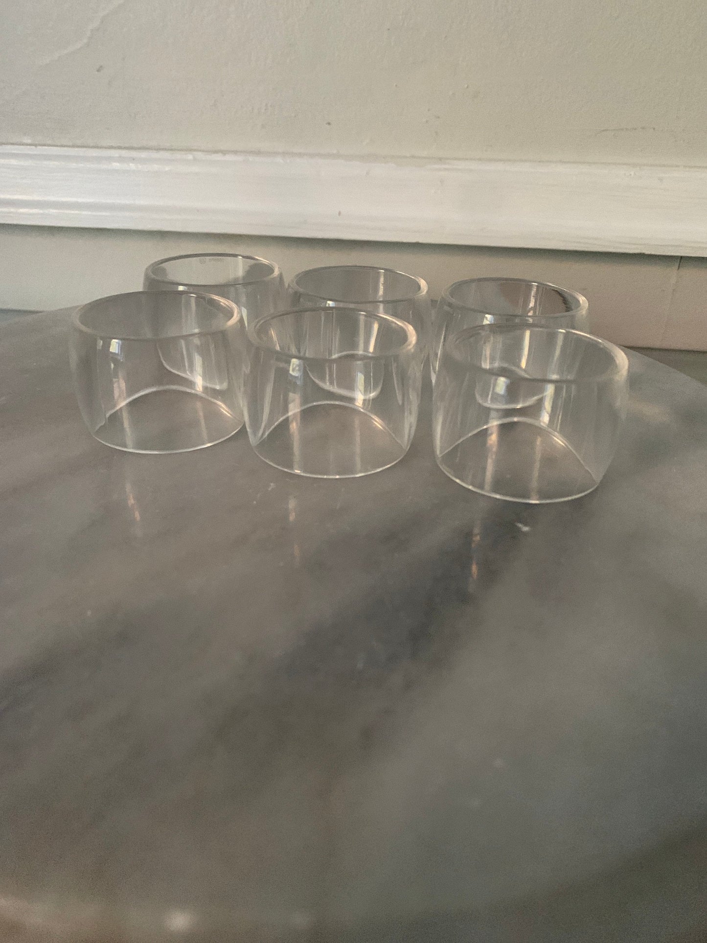 Vintage Set of 6 Clear Acrylic Napkin Holders Rings Made in Taiwan