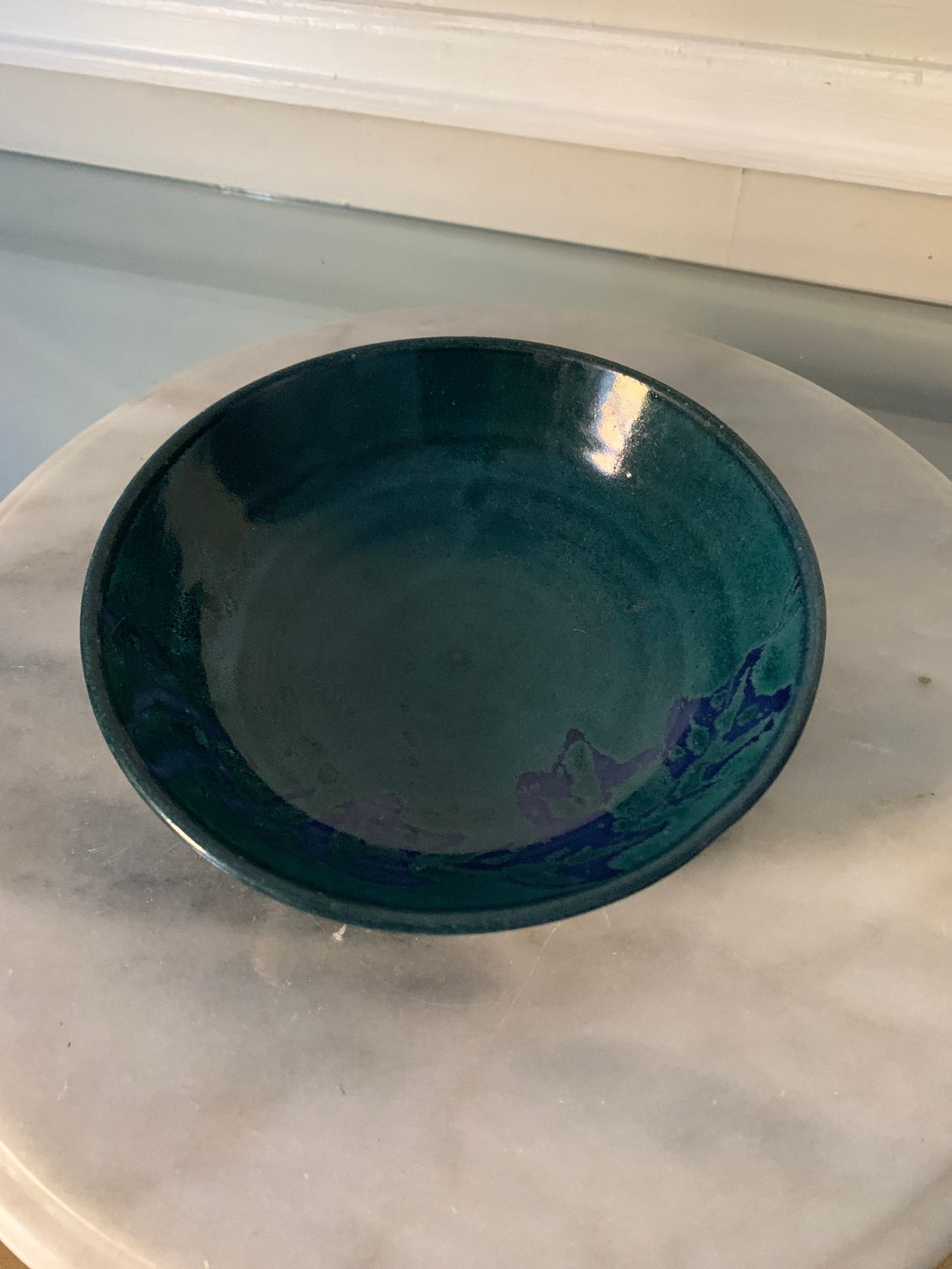 Small Handmade Teal & Blue Pottery Dish