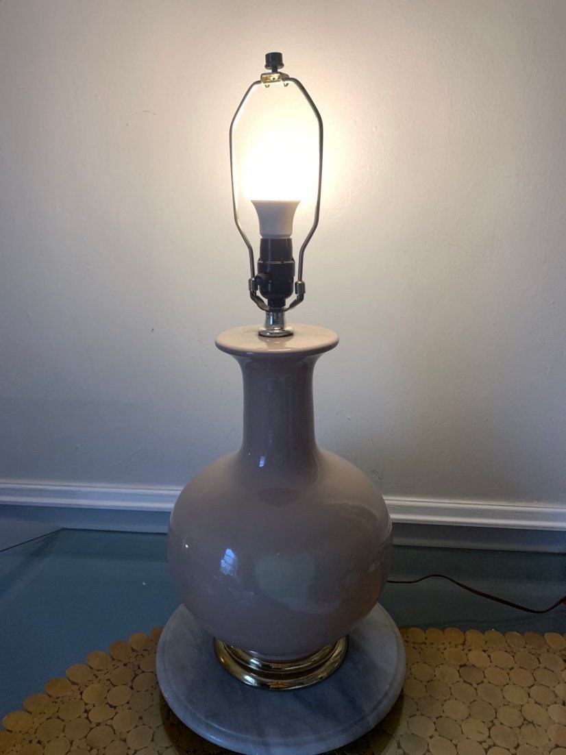 Large Retro Taupe Ceramic Table Lamp Shade Not Included