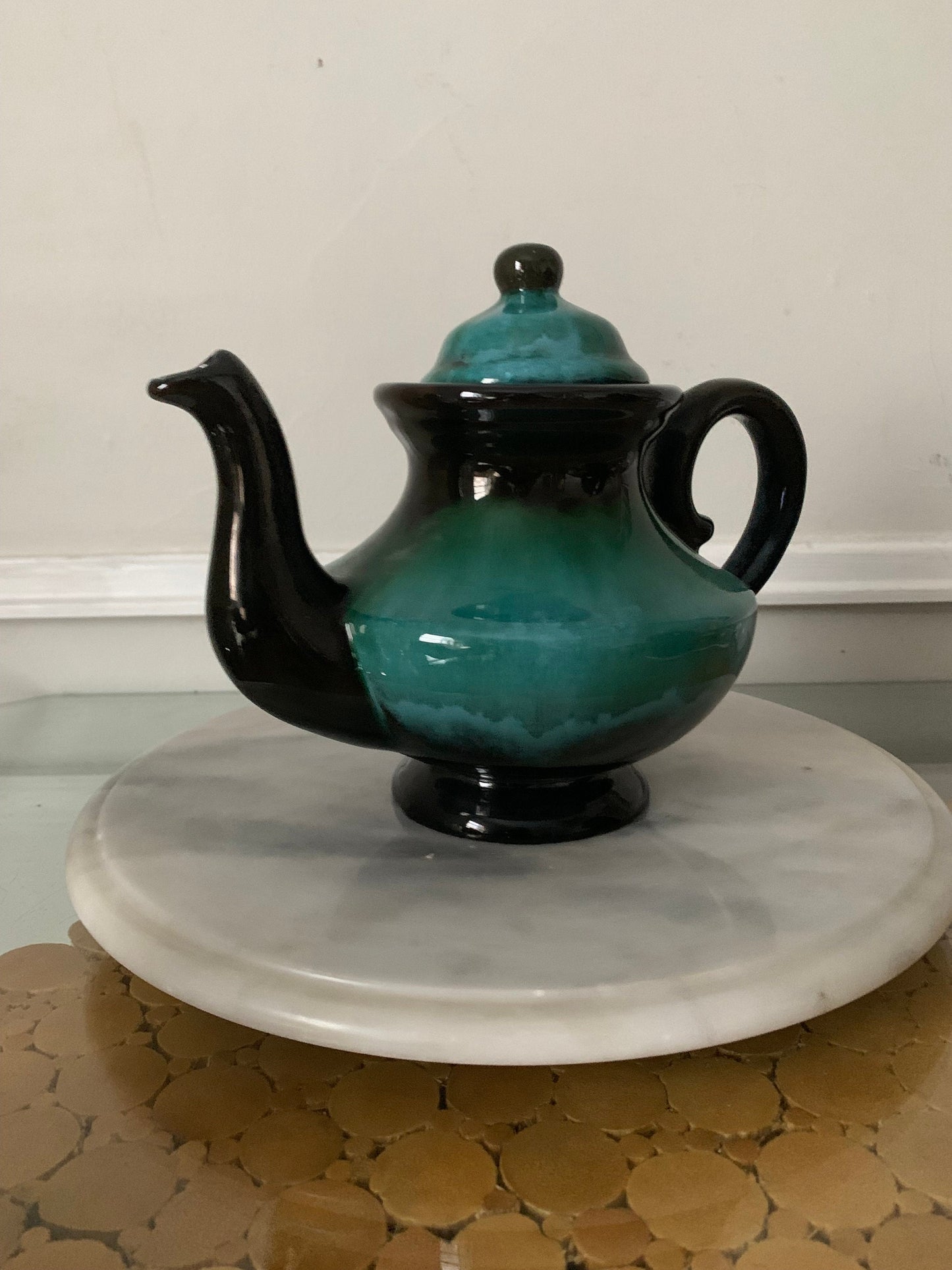 MCM Blue//Green Drip Glaze Tea Pot