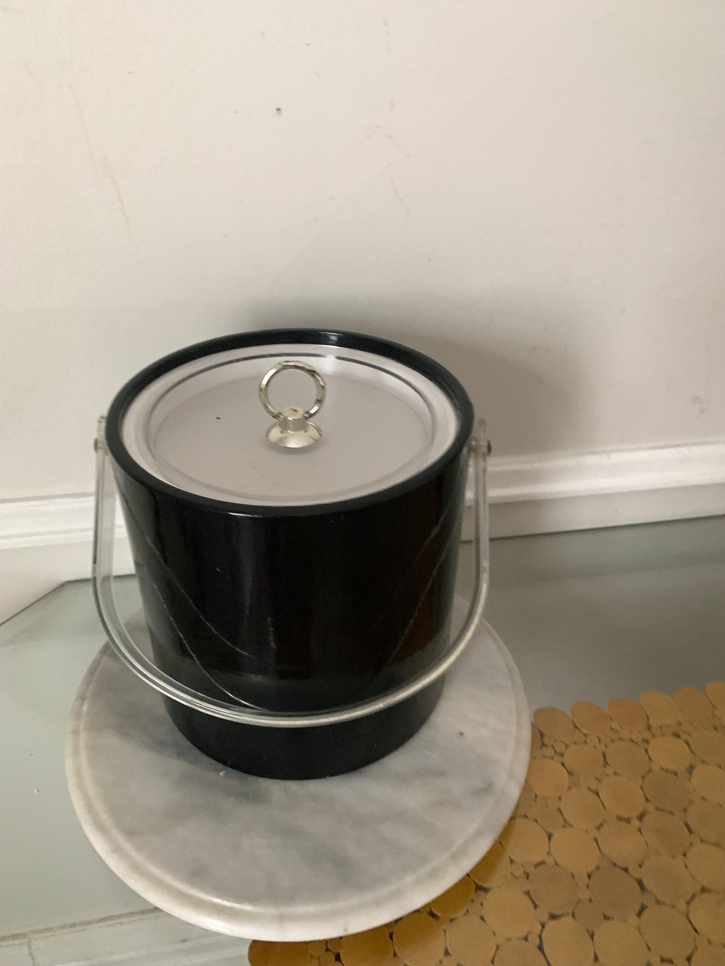 MCM Black Patent Leather Ice Bucket Made in USA