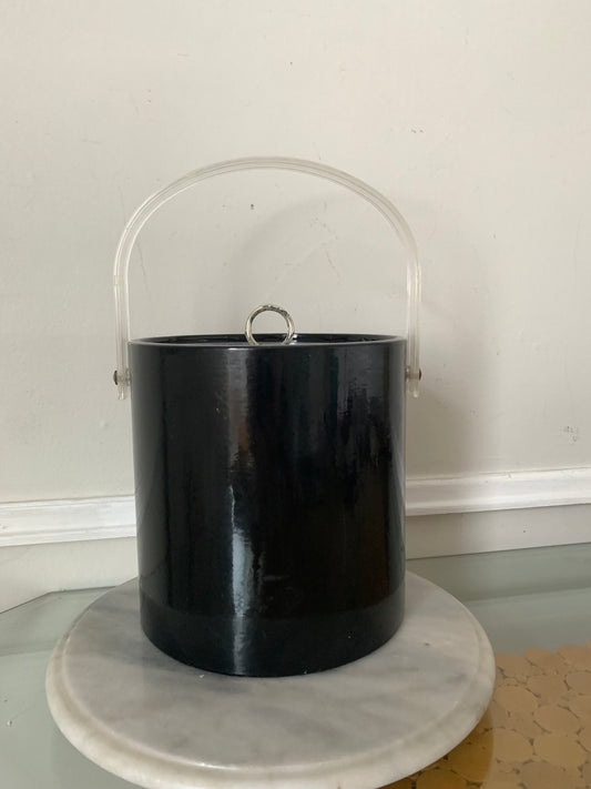 MCM Black Patent Leather Ice Bucket Made in USA