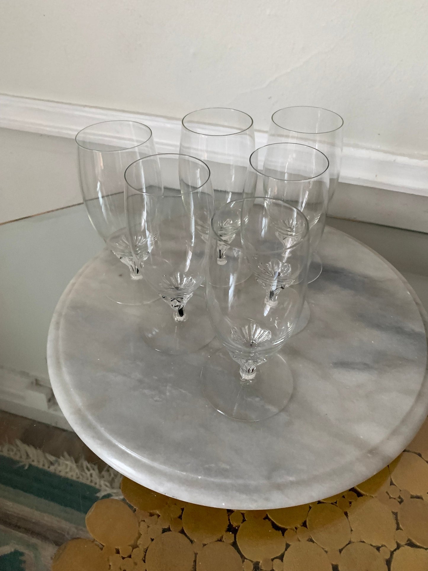 Set of 6 Vintage Belfor Exquisite Juice Crystal Stemware