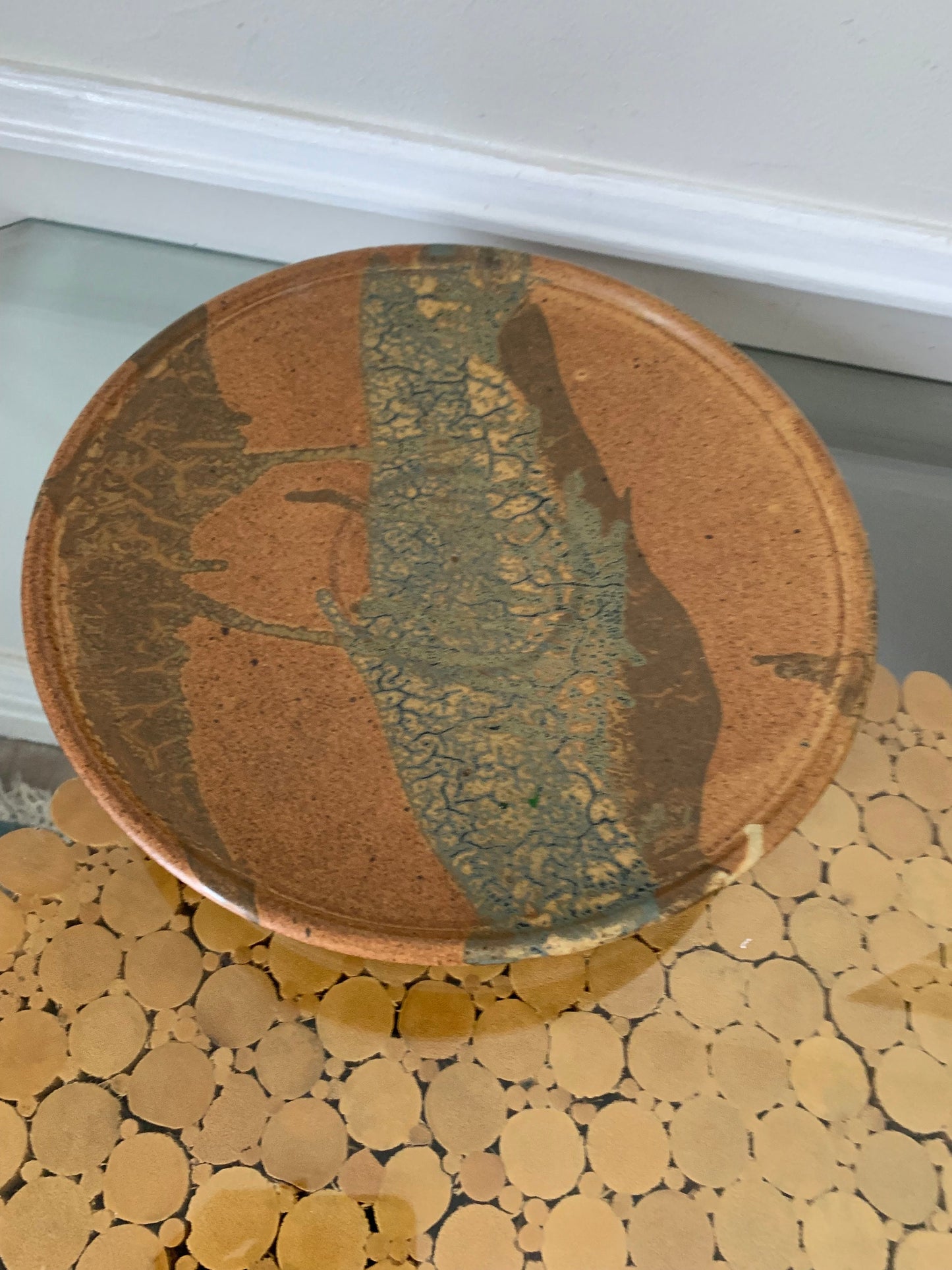 Large Handmade Natural Sandstone Colour Pottery Plate