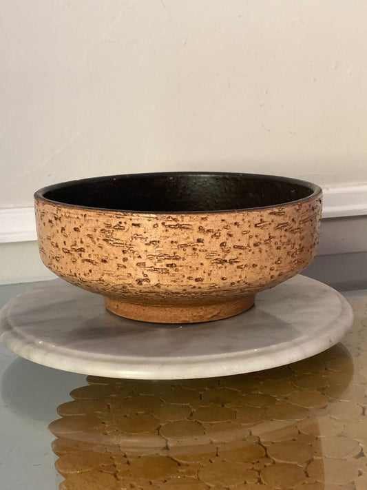 Vintage Medium Sized Heavy Cork Pattern Ceramic Planter