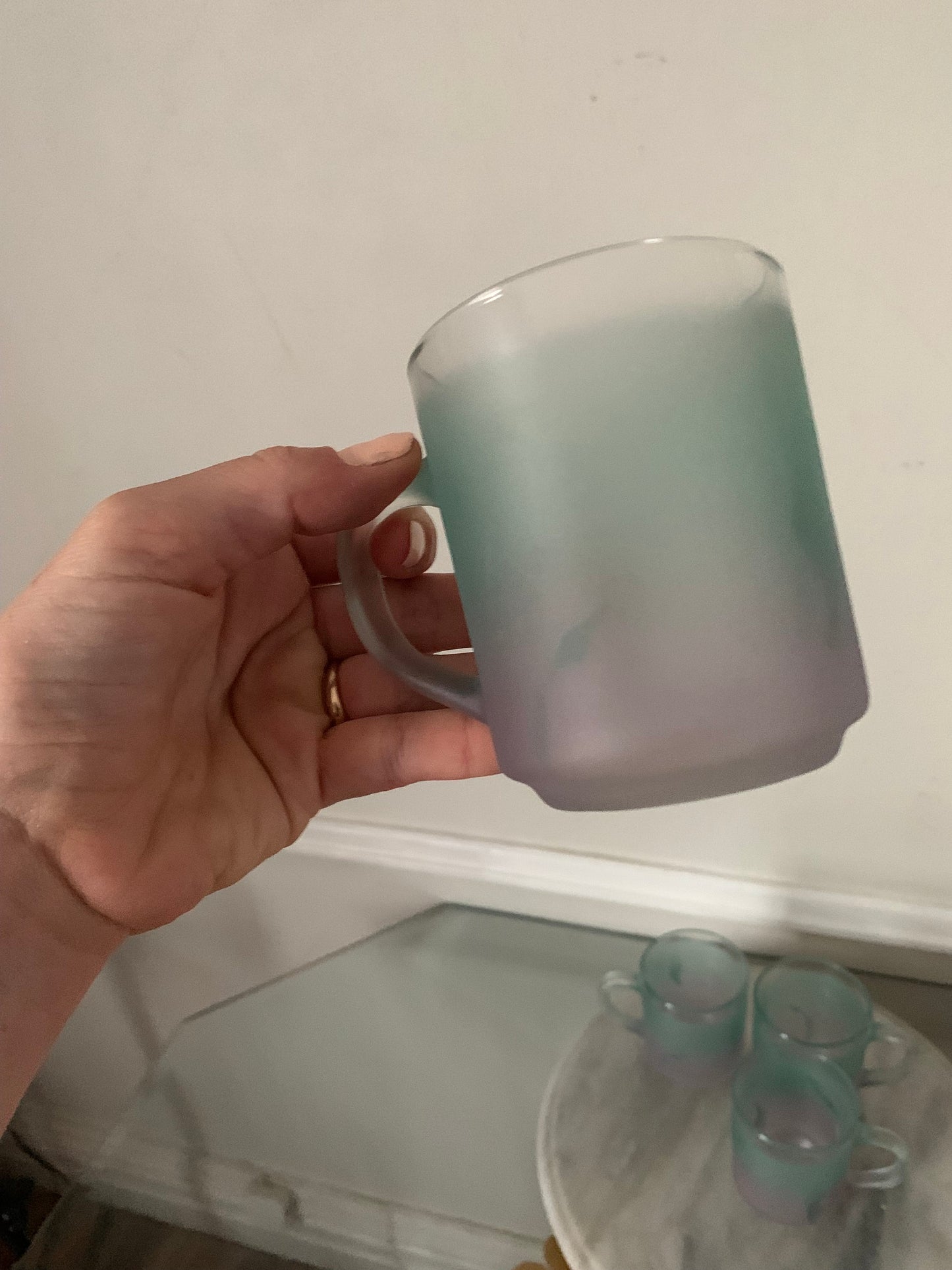 Set of 4 Frosted Chevrier Pettigrew Val -Morin  Quebec Glasses