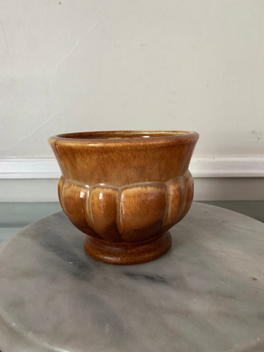 MCM Small Orange Brown Haegar Ceramic Planter