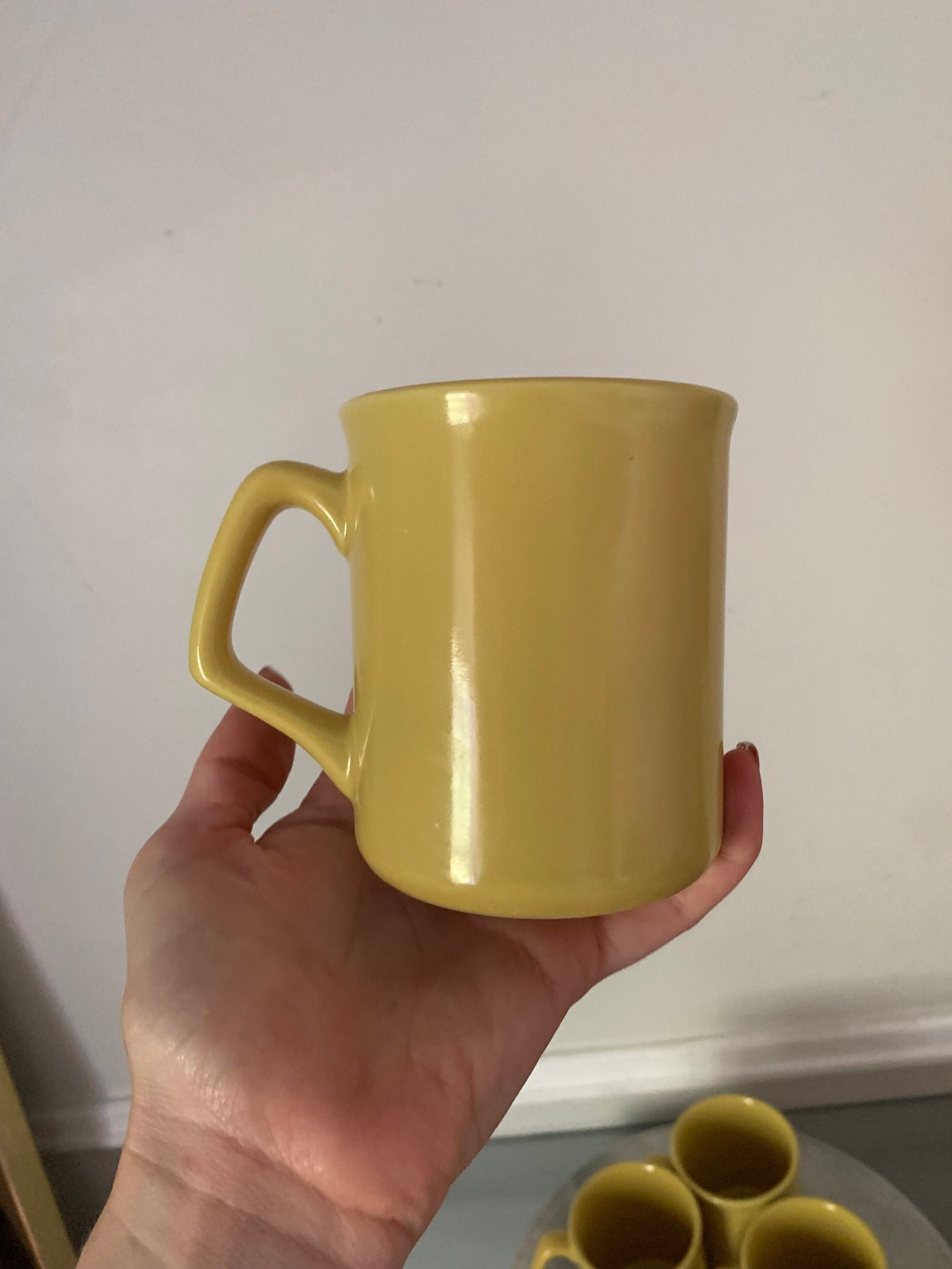 Set of 4 Retro Deep Yellow Mugs