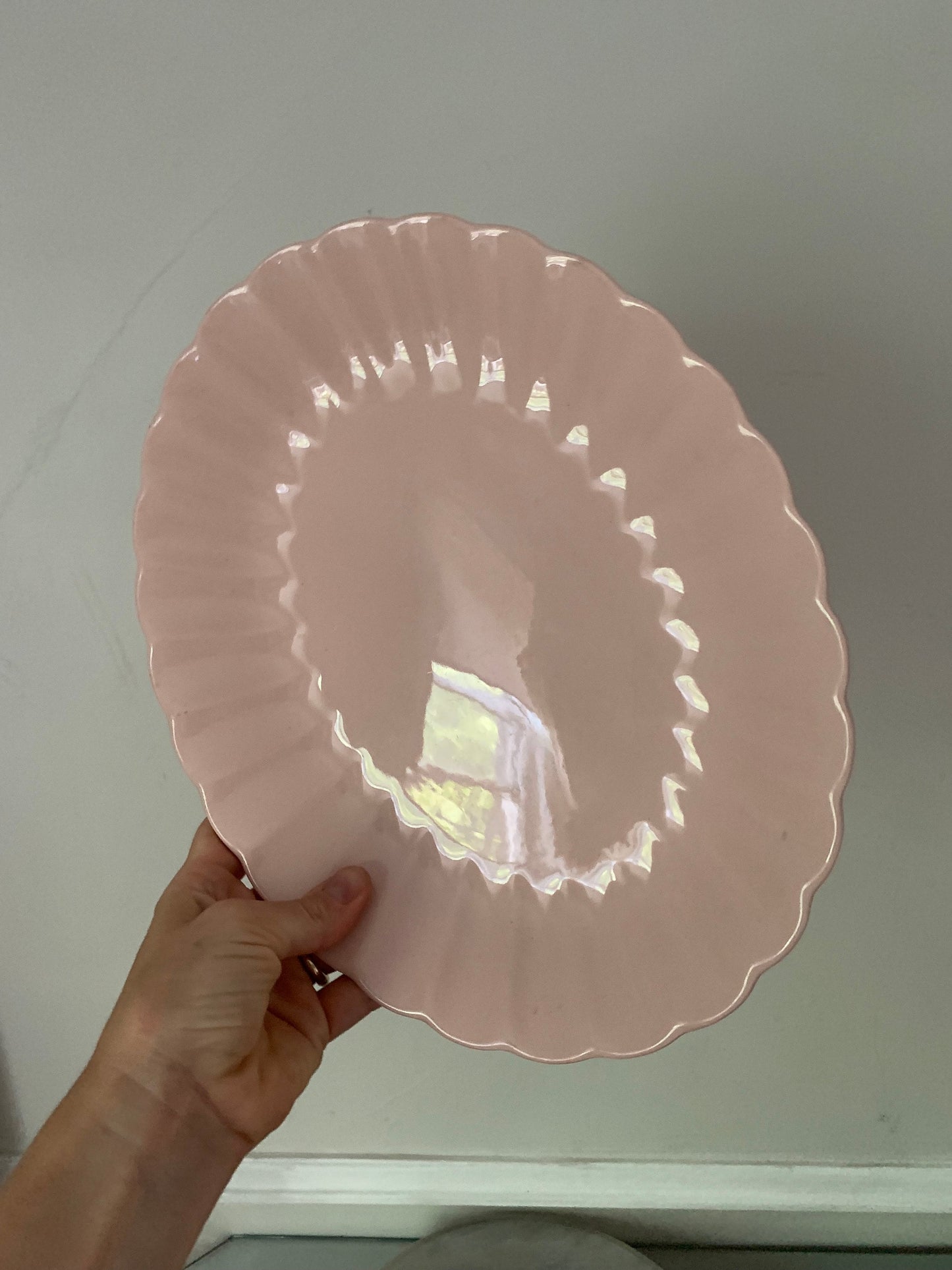 Morn Glow Vegetable Platter by Sovereign Potters Canada in Pale Pink