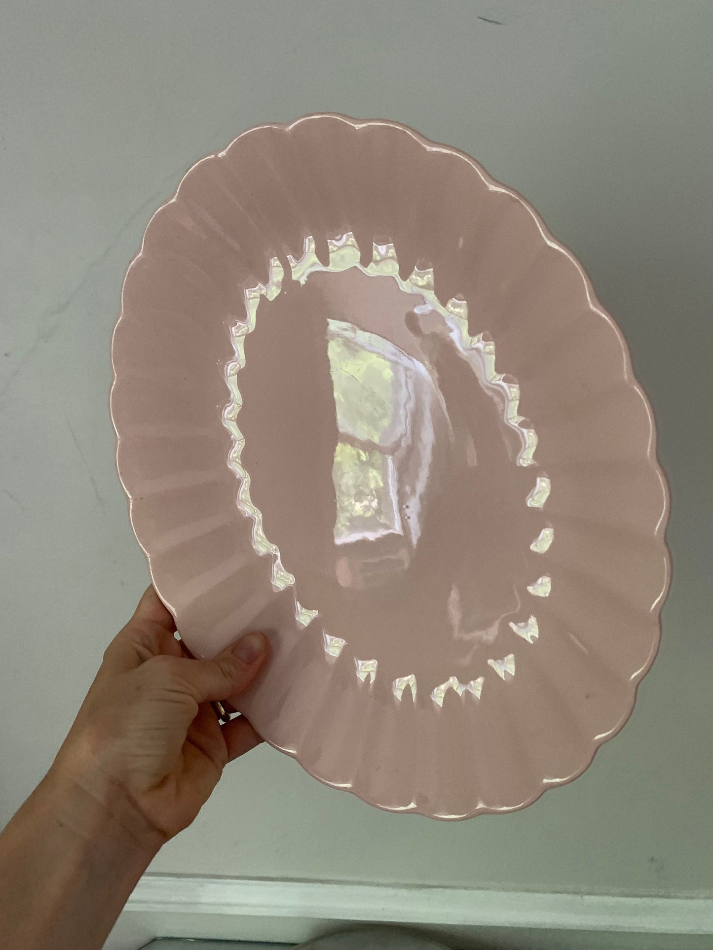 Morn Glow Vegetable Platter by Sovereign Potters Canada in Pale Pink