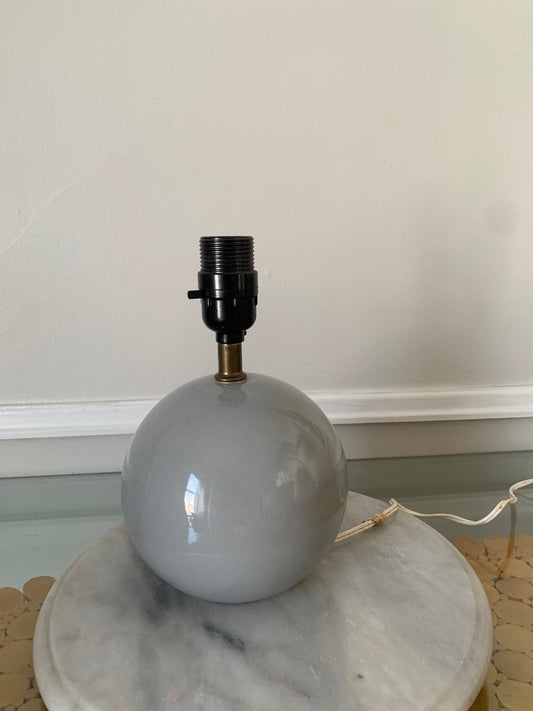 Retro Small Gray Ceramic Gum Ball Lamp No Shade