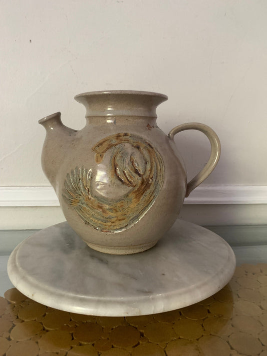 Large Handmade Vintage Pottery Teapot