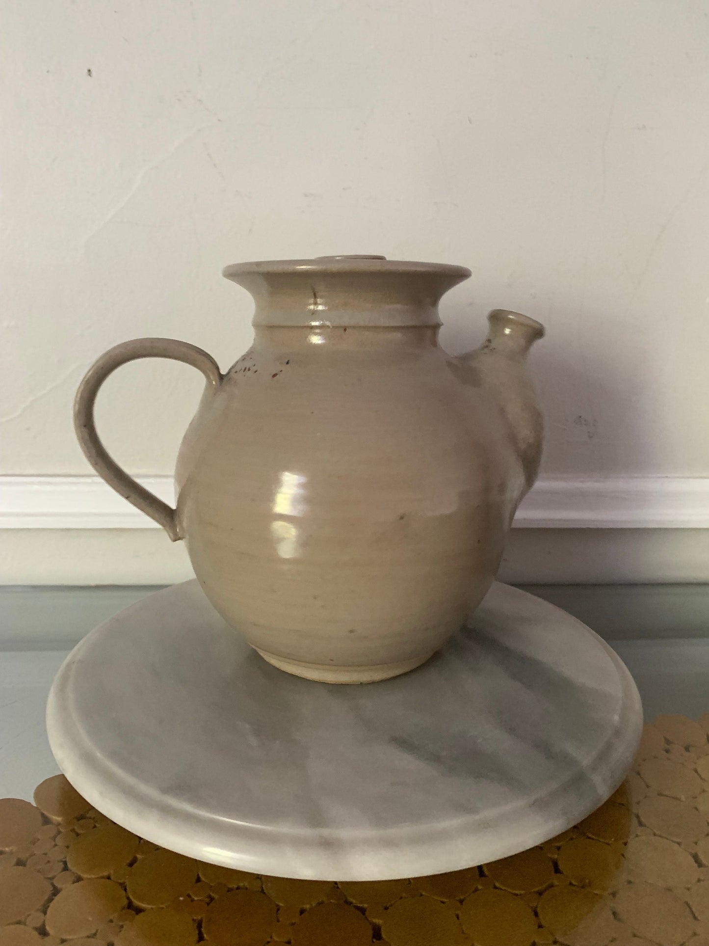 Large Handmade Vintage Pottery Teapot