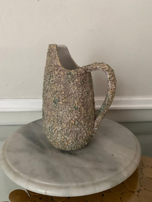 MCM Cream Textured Ceramic Jug Made in Italy